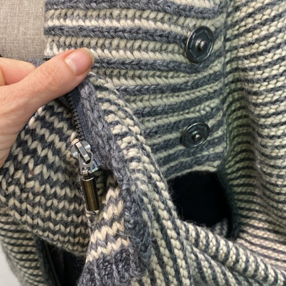 Elisabetta Grey Alapa Wool Zip Sweater Cardigan size large - Picture 11 of 13